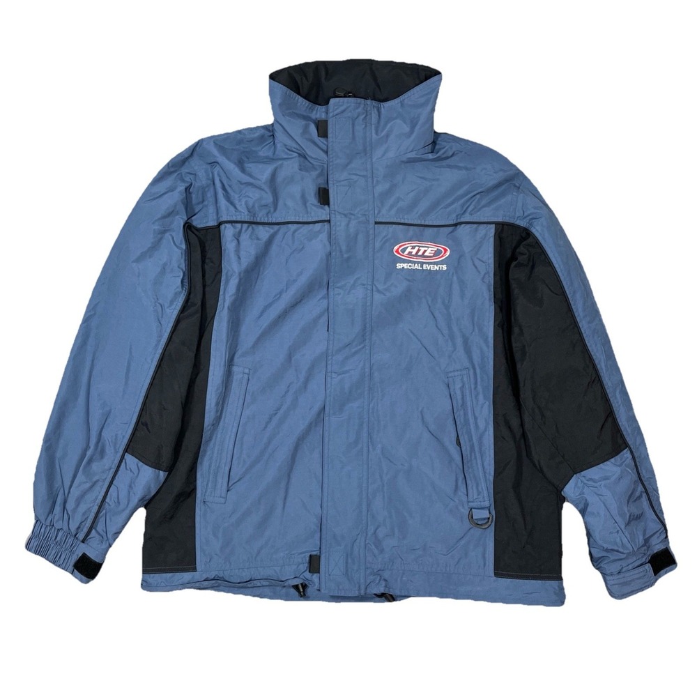 Vintage Luna Pier Mens Large Blue Winter Outdoor Full Zip Packable Hoodie Jacket